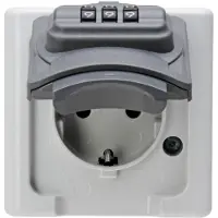 Kopp BlueElectric 109802008 - Stecker mit Schutz de Kontakt für feuchte Umgebungen, Farbe White arctic