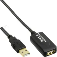 Microconnect USB 2.0 Aktiv-Verl., mit Signalverstärkung "Repeater", ST A / BU A, 20m, 20 m, USB A, USB A, USB 2.0, Männlich/Weiblich, Schwarz