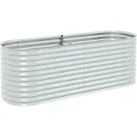vidaXL Garten-Hochbeet 240 x 80 x 81 cm Verzinkter Stahl Silbern