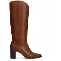 Manfield Cognacfarbene Lederstiefel mit Absatz | Größe 36