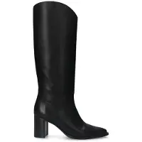 Manfield Schwarze Lederstiefel mit Absatz | Größe 37