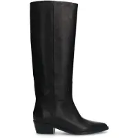 Manfield Schwarze Lederstiefel | Größe 40