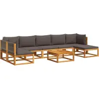 vidaXL 8-tlg. Garten-Sofagarnitur mit Kissen Massivholz Akazie