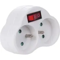Perel EB2SWN, Drinnen, Typ E, Typ E, IP20, Weiß, 2 AC-Ausgänge