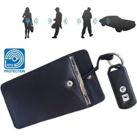 CROP Schlüsseltasche 9707-00336 für Keylessgo Autoschlüssel, schwarz, aus Echt Leder