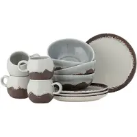 Bloomingville Paula Frühstücksset, Braun, Steingut 4 x 3 Stk.