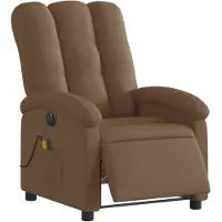 vidaXL Massagesessel Elektrisch Braun Stoff