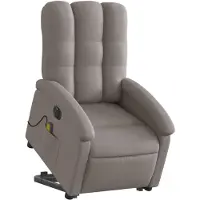 vidaXL Elektrischer Massagesessel mit Aufstehhilfe Taupe Stoff