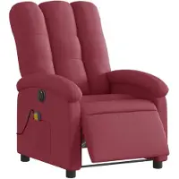 vidaXL Massagesessel Elektrisch Weinrot Stoff