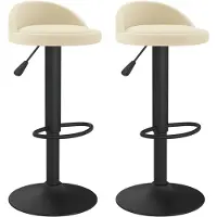 vidaXL Barhocker 2 Stk. Creme Samt