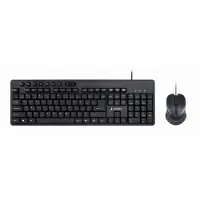 Gembird KBS-UM-04, Volle Größe (100%), Kabelgebunden, USB, QWERTY, Schwarz, Maus enthalten