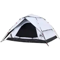 vidaXL Kuppel-Campingzelt 4 Personen Weiß Verdunkelt Quick Release