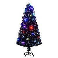 vidaXL Vorbeleuchteter Weihnachtsbaum mit Ständer und LED 150 cm Glasfaser