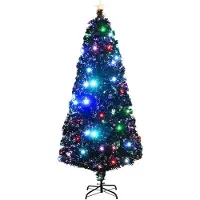 vidaXL Vorbeleuchteter Weihnachtsbaum mit Ständer und LED 180 cm Glasfaser