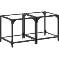 vidaXL Couchtische mit Glasplatte 2 Stk. Transparent 40x40x40 cm Stahl