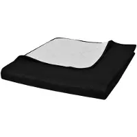 vidaXL Zweiseitige Tagesdecke Gesteppt Schwarz/Weiß 230x260 cm