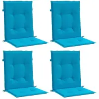 vidaXL Gartenstuhlauflagen für Niedriglehner 4 Stk. Blau 100x50x3 cm