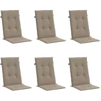vidaXL Gartenstuhlauflagen für Hochlehner 6Stk. Taupe 120x50x3cm Stoff
