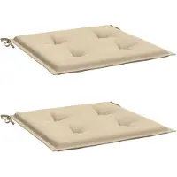 vidaXL Gartenstuhl-Kissen 2 Stk. Beige 40x40x4 cm Oxford-Gewebe