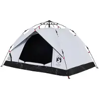 vidaXL Kuppel-Campingzelt 3 Personen Weiß Verdunkelt Quick Release