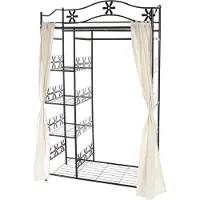 MCW Metall-Garderobe Bern, Garderobenständer Kleiderschrank Metallregal 172x100x43cm mit Vorhang