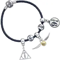 The Carat Shop Leder Armband Mit 5 Anhängern