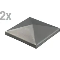 Alberts 2x Pfostenkappe für quadratische Metallpfosten, 15x15 cm Stahl, Abdeckkappe zum Anschweißen
