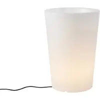 QAZQA Smart Outdoor Stehleuchte Pflanztopf Weiß IP65 inkl. LED Wifi A60 - Verano