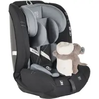 Moni Kindersitz i-Size Start (76-150cm) Kopfstütze verstellbar, Kuscheltier grau