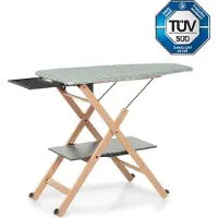 Foppapedretti Assai, Bügelbrett in Originalgröße, Baumwolle, Polyester, Natürlich/Natur, Holz, 1010 x 490 mm, 500 x 140 x 1150 mm