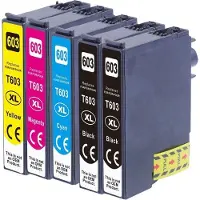 OBV Druckerpatronen 5er Set kompatibel zu Epson XP-2100 XP-3100 XP-4100 WF-2830DWF - Ersetzt 603 XL - BK ca. 500 / CMY ca. 350 Seiten