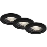 Briloner LED Einbauleuchten 3er Set GU10 IP65 5 W matt-schwarz Metall-Kunststoff