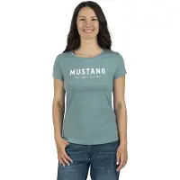 Mustang T-Shirt Alexia C Logo in Türkis | Gr.: XXL