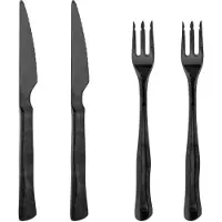 Bloomingville Blooming Ville Ollin Steak Besteck | Schwarz | Edelstahl | 82052701