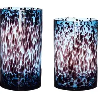 Hubsch Leo Vasen Zylinder Schwarz/blau (2er Set) | 661207