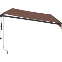 vidaXL Markise Automatisch mit LEDs Braun 350x250 cm