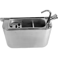 CombiSteel Spülbecke Für Eislöffel Mit Wasserhahn 410X120X270 Mit Wasserablaufloch, Wasseranschluss Und Überlaufrohr