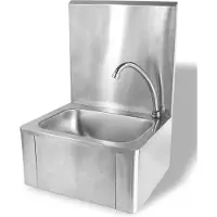CombiSteel Handwaschbecken mit Kniebedienung aus Edelstahl 400x330x570mm