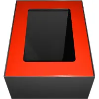 V-Part Deckel für modulares Abfalltrennsystem 60 L, pulverbeschichteter Stahl, B 255 x T 330 x H 20 mm, rot