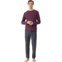 Mey Anzug lang Serie Contrast Stripe Kumkum Red | Größe S