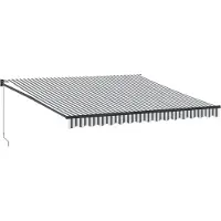 vidaXL Markise Einziehbar Anthrazit und Weiß 4x3 m Stoff und Aluminium