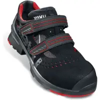Uvex 85362, Unisex, Erwachsener, Sicherheitssandalen, Schwarz, Rot, ESD, P, S1, SRC, Klettverschluss