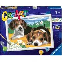Ravensburger CreArt Jack Russell Puppy, Farben enthalten, Junge/Mädchen, Malen nach Zahlen Set