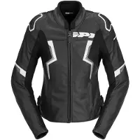 Spidi Evorider 3 Damen Motorrad Lederjacke, schwarz/weiß, 46