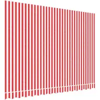 vidaXL Ersatzstoff für Markise Rot und Weiß 3,5x2,5 m Polyester