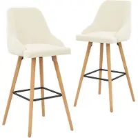 vidaXL Barhocker 2 Stk. Creme Samt