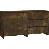 vidaXL 2-tlg. Sideboard Räuchereiche Holzwerkstoff
