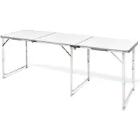 vidaXL Faltbarer Campingtisch Höhenverstellbar Aluminium 180x60 Cm