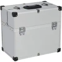 vidaXL Werkzeugkoffer 38x22,5x34 cm Silbern Aluminum