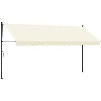 vidaXL Markise Einziehbar Creme 400x150 cm Stoff und Stahl